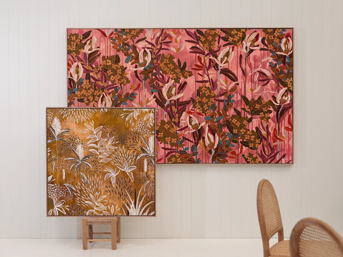 Autumn Wildflowers paired with Banksia In Bronze